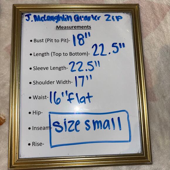 J. McLaughlin Quarter Zip- Catalina Cloth Blue Printed Sporty Pullover- Small - Picture 10 of 10